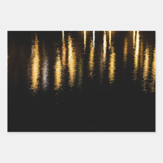 Abstrakte Nachtlichter Schwarz Geschenkpapier Set (Vorderseite)