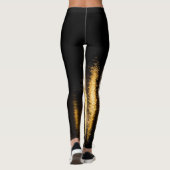Abstrakte Nachtlichter Schwarz Leggings (Rückseite)