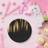 Abstrakte Nachtlichter Schwarz Pappteller (Party)