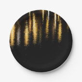 Abstrakte Nachtlichter Schwarz Pappteller (Vorderseite)