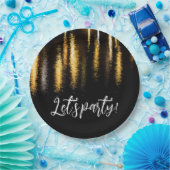 Abstrakte Nachtlichter Schwarzes Party Pappteller (Party)