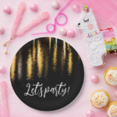 Abstrakte Nachtlichter Schwarzes Party Pappteller (Party)