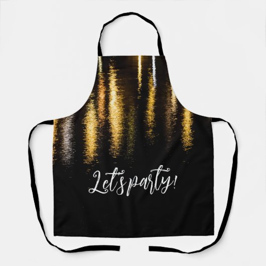 Abstrakte Nachtlichter Schwarzes Party Schürze (Vorderseite)