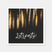 Abstrakte Nachtlichter Schwarzes Party Serviette (Vorderseite)