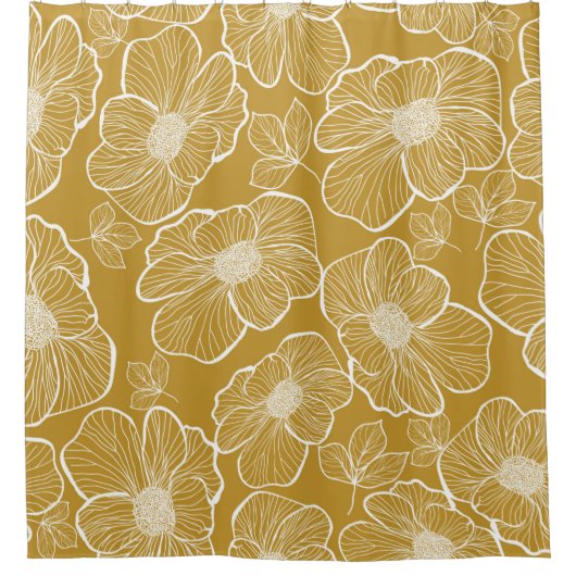 Abstrakte nahtlose Blumenmuster. Blume Duschvorhang (Vorderseite)