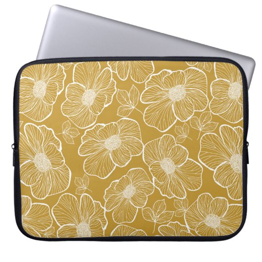Abstrakte nahtlose Blumenmuster. Blume Laptopschutzhülle (Vorderseite)