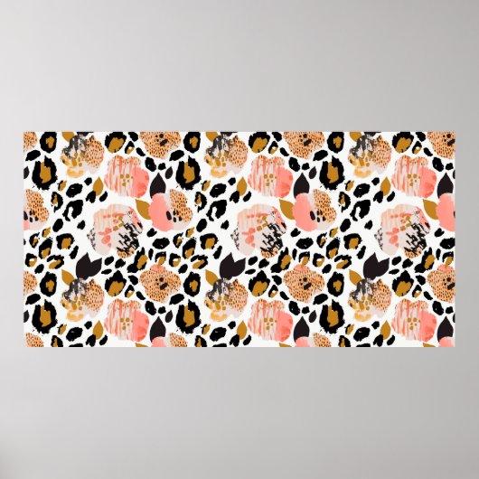 Abstrakte nahtlose Blumenmuster: Blume mit Zeb Poster (Vorne)
