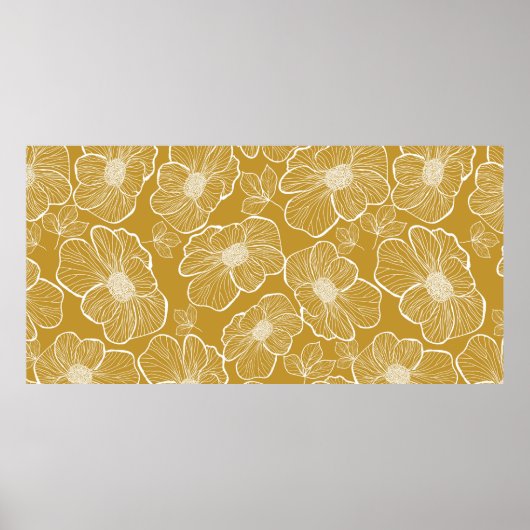 Abstrakte nahtlose Blumenmuster. Blume Poster (Vorne)