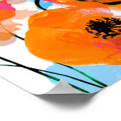 Abstrakte, nahtlose Blumenmuster mit Pinsel Poster (Ecke)