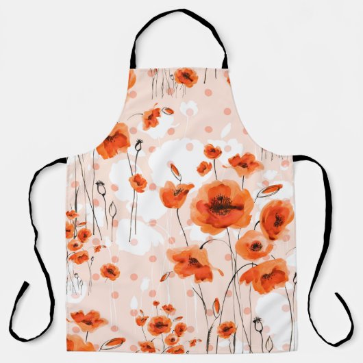 Abstrakte, nahtlose Blumenmuster mit Pinsel  Schürze (Vorderseite)