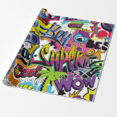 Abstrakte nahtlose Comicen mit Palme, h Geschenkpapier (Ungerollt)