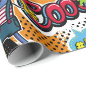 Abstrakte nahtlose Comicen mit Palme, h Geschenkpapier (Rolleneckpunkt)