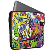 Abstrakte nahtlose Comicen mit Palme, h Laptopschutzhülle (Vorne Rechts)