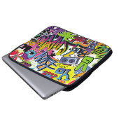 Abstrakte nahtlose Comicen mit Palme, h Laptopschutzhülle (Vorne Knopf)