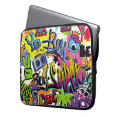 Abstrakte nahtlose Comicen mit Palme, h Laptopschutzhülle (Vorderseite Links)