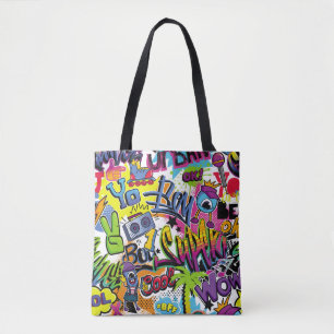 Abstrakte nahtlose Comicen mit Palme, h Tasche