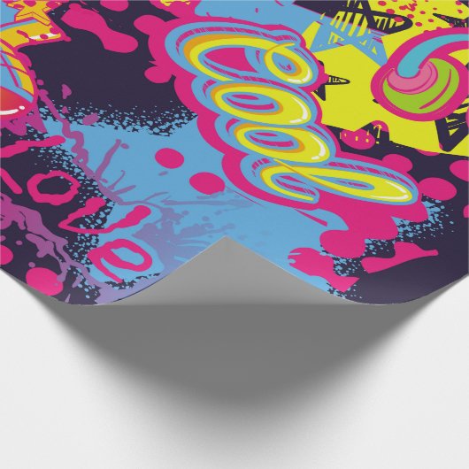 Abstrakte nahtlose Grunge Teenager Muster. Comicen Geschenkpapier (Ecke)