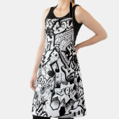 Abstrakte nahtlose Schwarzweiß-Comicen Graffiti Schürze (InSitu)