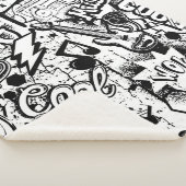 Abstrakte nahtlose Schwarzweiß-Comicen Graffiti  Sherpadecke (3/4)