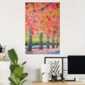 Abstrakte Napa-Tal-Bäume Poster (Heimbüro)