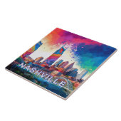 Abstrakte Nashville Skyline Art Modern Cityscape Fliese (Seite)