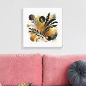 Abstrakte Natur in Gold und Schwarz Leinwanddruck (Insitu (Wohnzimmer))