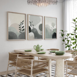 Abstrakte Natur Pflanze Minimalistisch Mauer Set