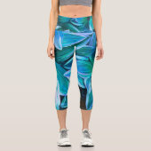 abstrakte Naturkunst blau aquamarin und grün Capri Leggings (Vorderseite)