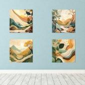 Abstrakte Naturlandschaft Kunst. Bilderwand Sets (Holzboden)