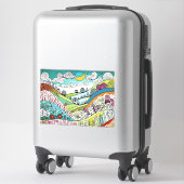 Abstrakte Naturlandschaft Kunst-Doodle der Landsch Aufkleber (Koffer)