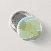 Abstrakte Naturlandschaft mit Tannen und Himmel Button (Vorne & Hinten)