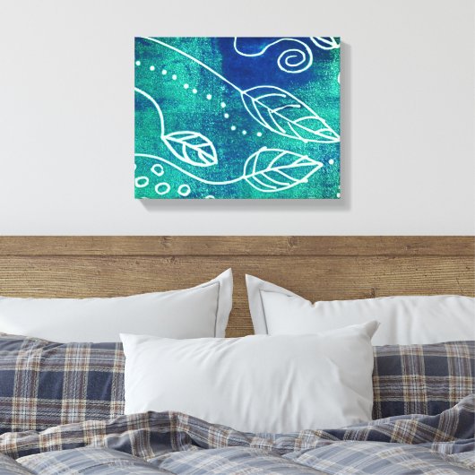 abstrakte Naturmauer kunst blauer Leinwand (Insitu (Schlafzimmer))