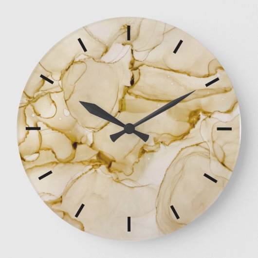 Abstrakte Naturpasta Erde Tone Große Uhr (Vorderseite)