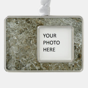 Abstrakte Naturtextur Gletschereis Rahmen-Ornament Silber