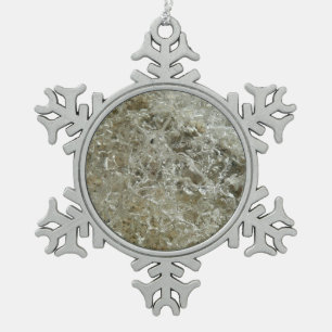 Abstrakte Naturtextur Gletschereis Schneeflocken Zinn-Ornament