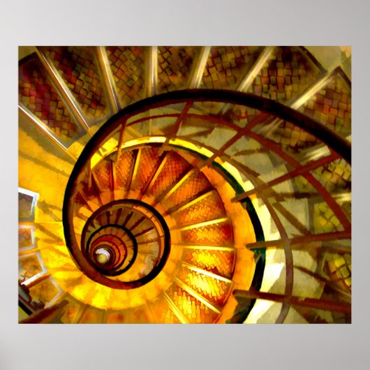 Abstrakte Nautilus Spiraltreppe Poster (Vorne)