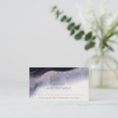 Abstrakte Navy Black Gold Wasserfarbe Ernennung Visitenkarte (Stehend Vorderseite)