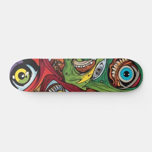Abstrakte Navy Brown Illustration Skateboard (Horizontal)