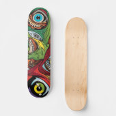 Abstrakte Navy Brown Illustration Skateboard (Vorderseite)