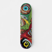 Abstrakte Navy Brown Illustration Skateboard (Vorne)