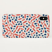 Abstrakte Navy- und Korallenmuster Case-Mate iPhone Hülle (Rückseite (Horizontal))