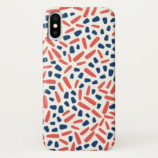Abstrakte Navy- und Korallenmuster Case-Mate iPhone Hülle (Rückseite)