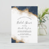 Abstrakte Navy Wasserfarbe Bridal Dusche Einladung (Stehend Vorderseite)