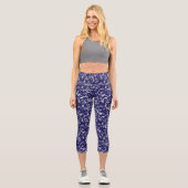 Abstrakte Navyblaue Caprihose Capri Leggings (Vorderseite)