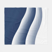 Abstrakte Navyblaue Ozeanwellen Fleecedecke (Vorderseite (Horizontal))