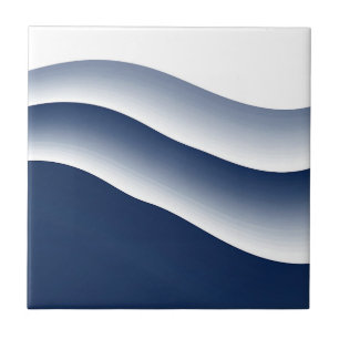 Abstrakte Navyblaue Ozeanwellen Fliese
