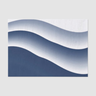 Abstrakte Navyblaue Ozeanwellen Seidenpapier