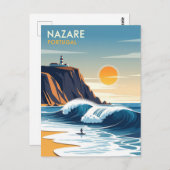 Abstrakte Nazare Portugal Postkarte (Vorne/Hinten)