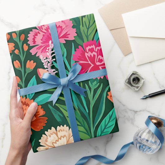 Abstrakte Nelken Schmetterlinge Geschenkpapier (Schenken)