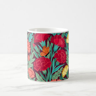 Abstrakte Nelken Schmetterlinge Kaffeetasse